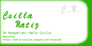 csilla matiz business card